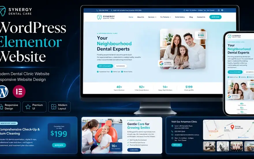 Synergy Dental Care website design